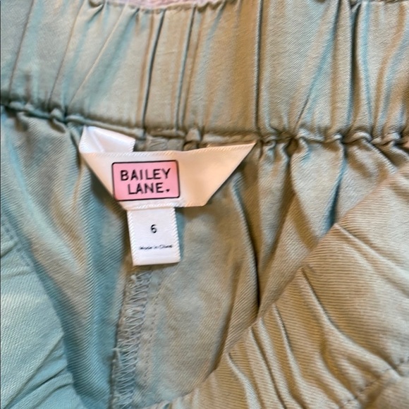 Bailey Lane Green Ruffle Hem Elastic Waist Shorts - Picture 2 of 5